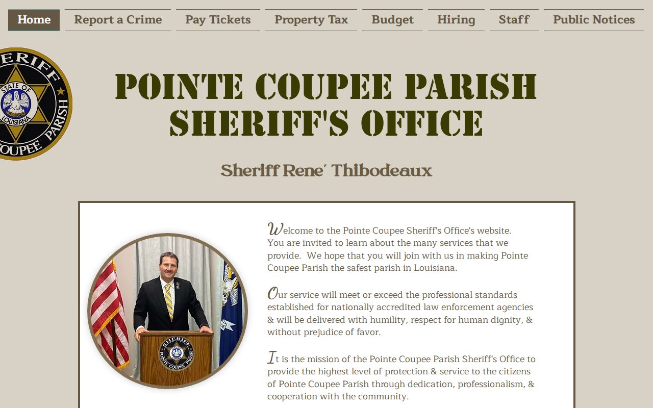 Pointe Coupee Parish Sheriff site reviewed for a 24-hour release list or app