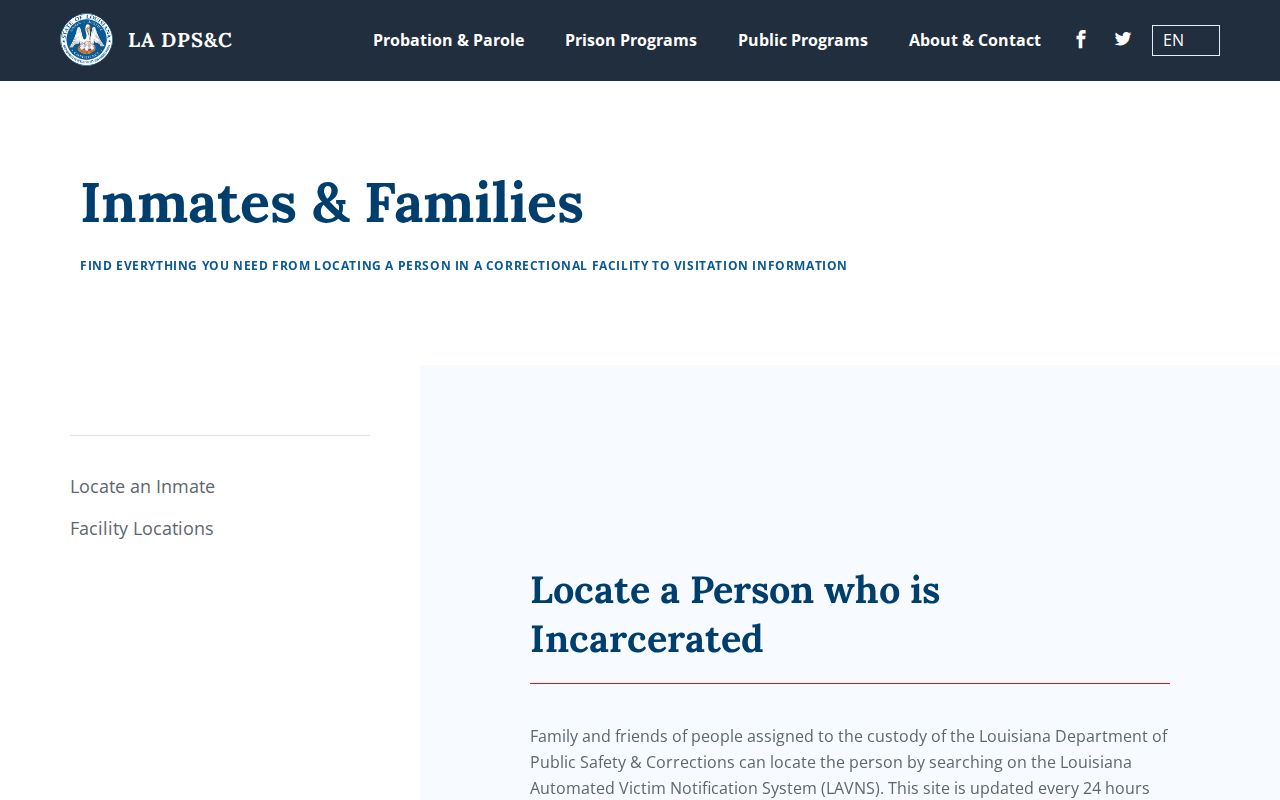Pointe Coupee Parish released inmate DPS&C locator guidance