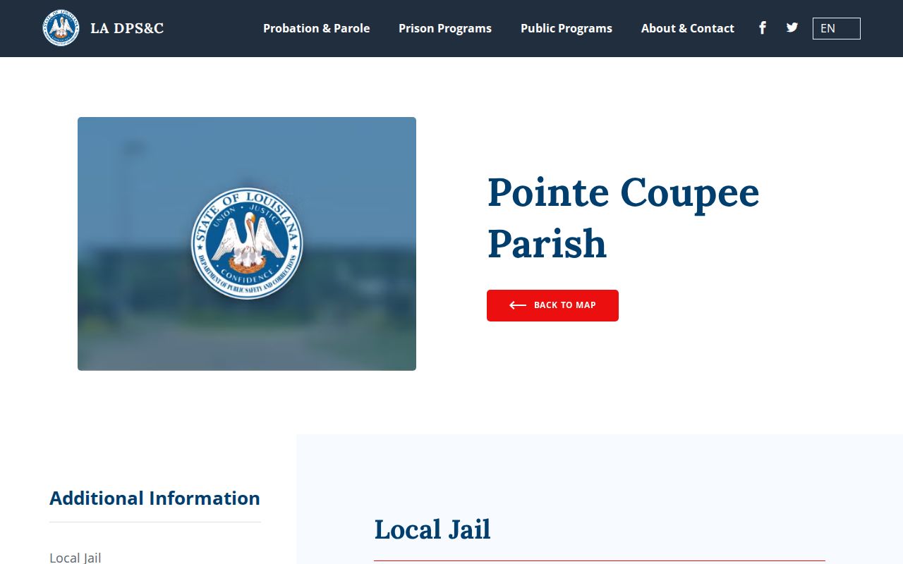 Pointe Coupee Parish Detention Center official release records contact directory